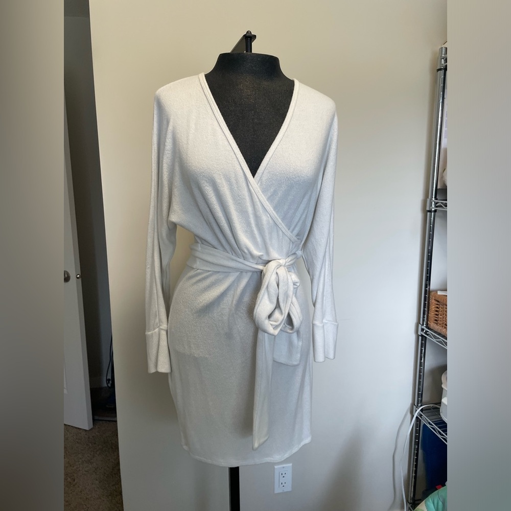 White wrap dress